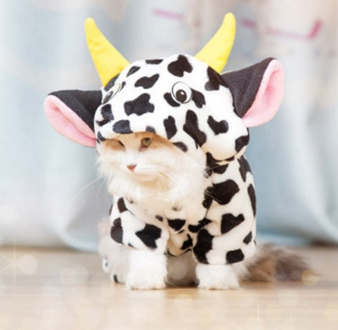 Cozy Cow Hoodie – Winter Outfit for Cats