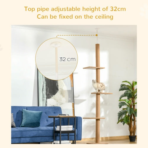 PawHut Tall Cat Tree with Sisal Posts – Brown