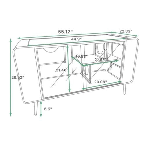 Spacious Cat House with Tempered Glass Doors