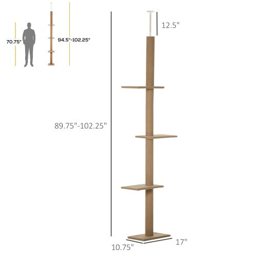 PawHut Tall Cat Tree with Sisal Posts – Brown