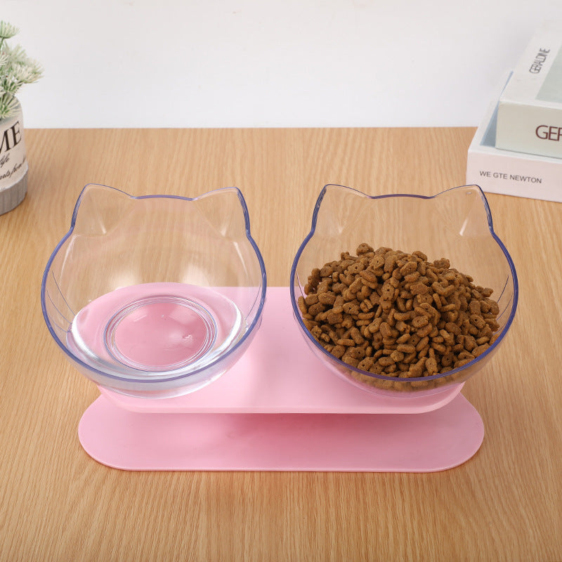 Transparent Tilted Pet Bowl