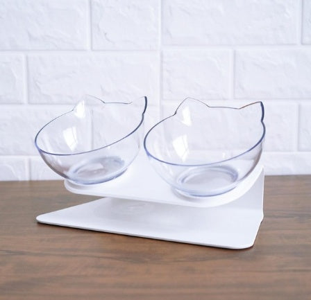 Transparent Tilted Pet Bowl
