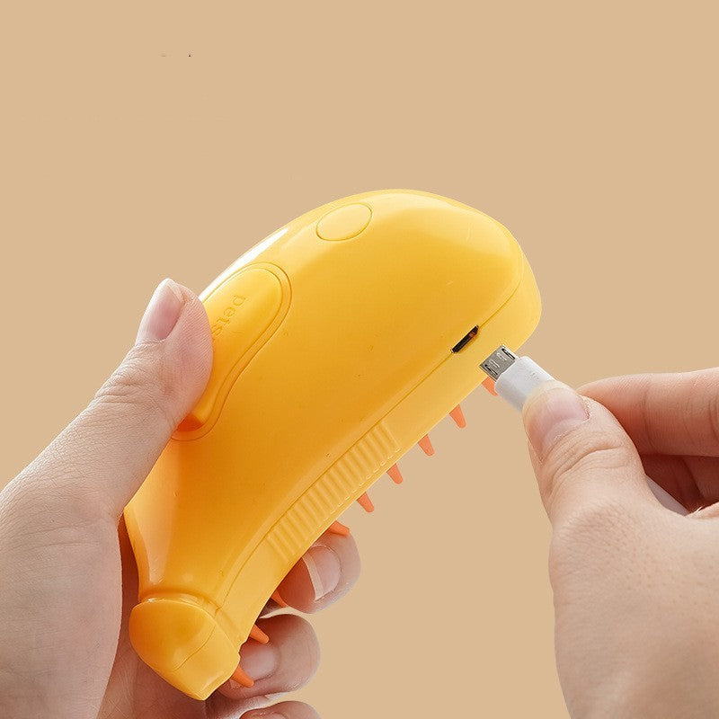 3-in-1 Pet Steam Brush – Clean, Massage & De-Shed