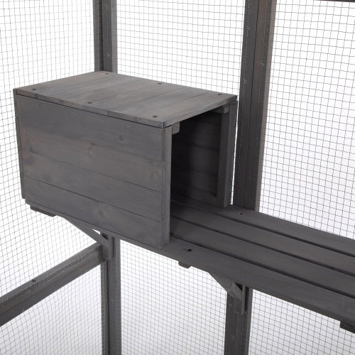 Oversized Cat Cage – Grey | Outdoor &amp; Indoor Wooden Catio Enclosure