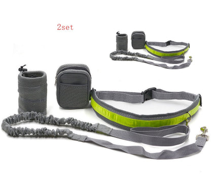 Adjustable Hands-Free Dog Leash Set – 4-Piece Running Belt with Waist Bag