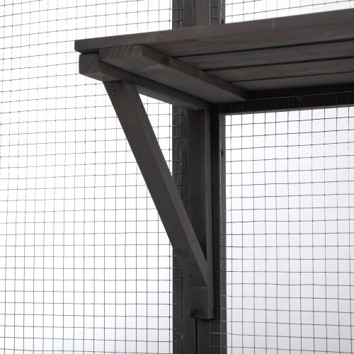 Oversized Cat Cage – Grey | Outdoor &amp; Indoor Wooden Catio Enclosure